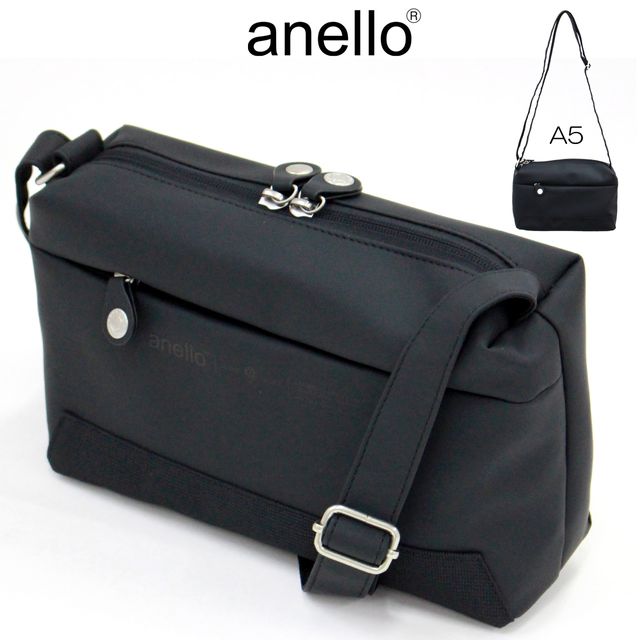 乐天商城 - anello アネロ シーク ミニショルダー【A5】【ブラック】AGB5083 耐水生地（防水構造ではありません）