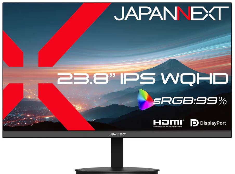 JAPANNEXT ジャパンネクスト WQHD対応 23.8型液晶ディスプレイ/HDMI×1、DP×1/ブラック/スピーカー有/2年保証 JN-IPS238Q 単品購入のみ可（同一商品であれば複数購入可） クレジットカード 代金引換決済のみ