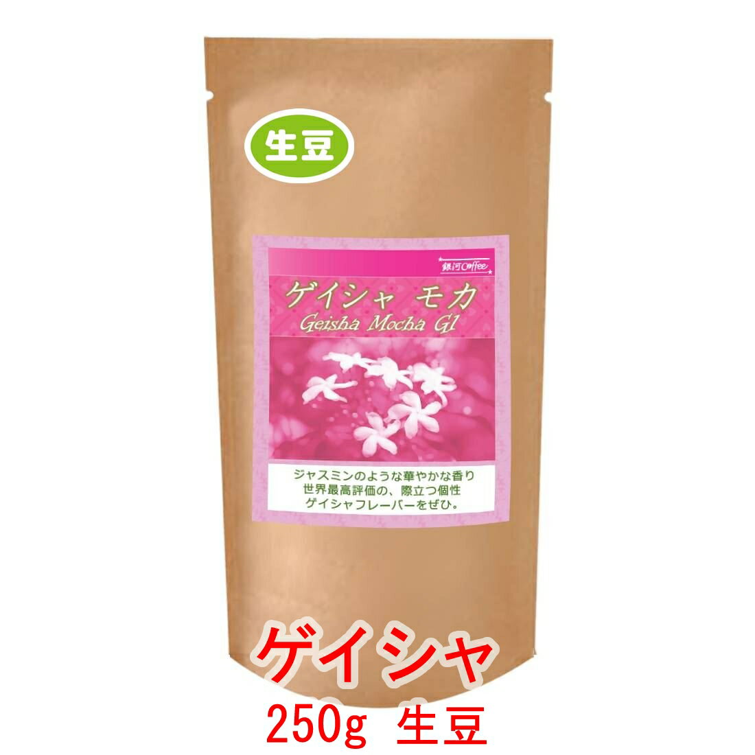 銀河コーヒー 生豆 「ゲイシャ モカ」 エチオピア Gesha Village農園 G1　250g コーヒー豆 珈琲 珈琲豆 人気 おすすめ 楽天