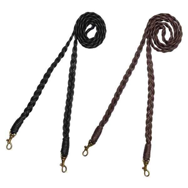 ワックスコードショルダー 120cm 13mm巾 カン付≪茶 ブラウン 黒 ブラック バッグ 肩掛け 手作り 取り外..