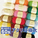 ≪お買い物マラソン期間中◆P10倍 ～4/17 09:59≫ 【選べる60玉 セット アクリル毛糸 福袋】まとめ買い特価！アクリル100 極太タイプ マイホビーL オリジナル アクリルヤーン≪高校 中学 小学 学校 教材 授業≫ 編み物 セール 送料無料