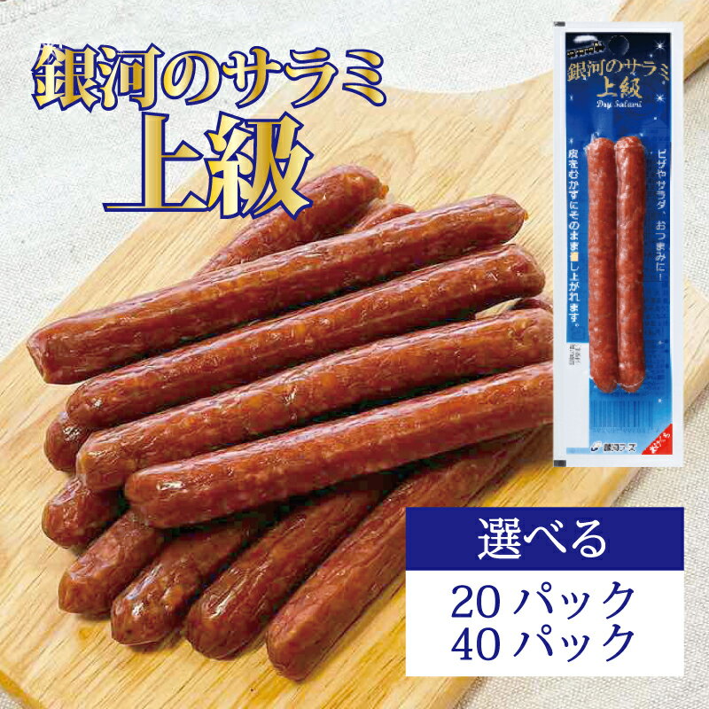 Salami - 【マラソン中ポイント3倍】銀河のサラミ上級 26g（20本入り 40本入り） JAS上級 常温 おつまみ おやつ まとめ買い 大量買い ストック サラミソーセージ ドライソーセージ スティックサラミ 酒のお供 晩酌 宅飲み 家飲み お徳用 大容量 銀河フーズ 国内製造