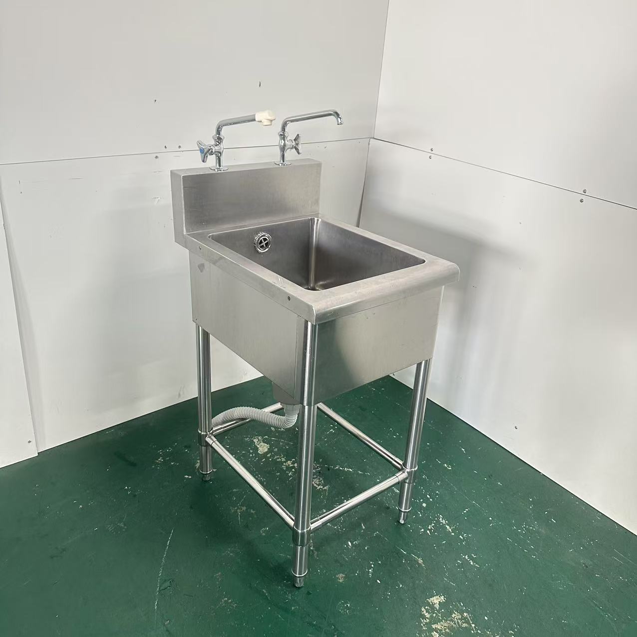 【中古品】番号A593◆ステンレス 1槽シンク 幅450×奥行600×高さ800/150 点検済み☆ 【厨房市場平野店】