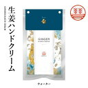 ジンジャーハンドクリーム 60g《ウォーター》メール便 送料無料 生姜 ハンドクリーム しょうが ショウガ ギフト プレゼント プチギフト お返し ギフト バレンタイン ホワイトデー 母の日 父の日 敬老の日