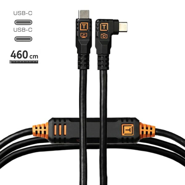 TETHER TOOLS テザーツールズ テザープロ オプティマ 10G USB-C ケーブル ライトアングル(4.6m) ブラック CUC15RTG2-BLK