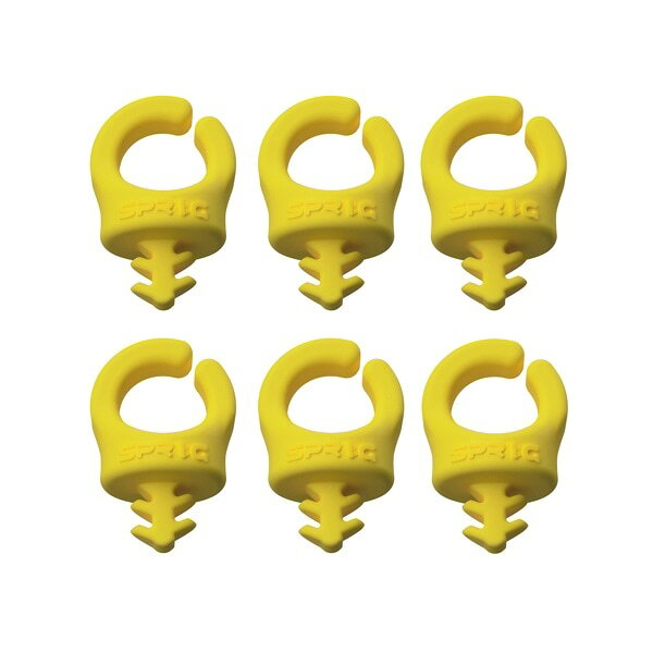 サイズ H2.25 × W1.5 × D1.35cm 重量 1.3g 対応ケーブル径 9mm 製品特徴 ユニークで便利なアイテム「スプリッグ」は、カメラリグやシネマカメラのネジ穴に先端を差し込み、ケーブルを機材に沿って配置できるケーブルマネジメントアクセサリーです。 撮影現場で煩雑になりやすいケーブル類を、シンプルなステップでしっかりとまとめます。 先端の差し込み部はスムーズな着脱を叶えるネジ構造です。 押し込んで時計回りに回すことできちんと固定され、逆時計回りに回せば取り外しができます。また、強く引っ張れば外れます。 1/4インチネジ穴用と 3/8インチネジ穴用の2サイズ展開で、カラーラインナップはそれぞれ豊富な8種類。 ケーブルの種類ごとに色分けをするなど、シチュエーションとお好みに合わせてお使いいただけます。 この度、1/4インチネジ穴用（3個入）と、1/4インチネジ穴用（2個入）＆ 3/8インチネジ穴用（1個入）の2セットを発売します。 注意：モニターの発色具合により実際のものと色が異なる場合がございます