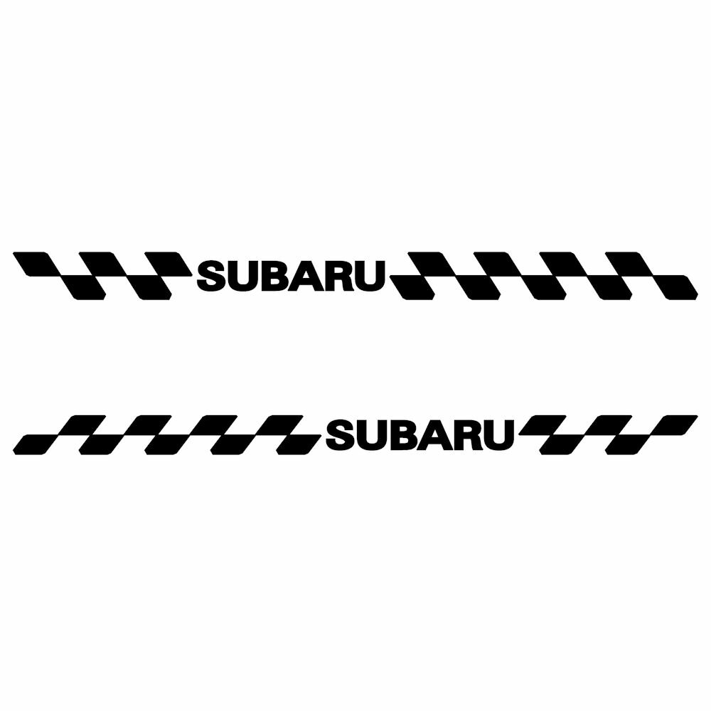 スバル SUBARU ステッカー 車 チェッカー エンブレム 枠サイズ：2cm×23cm×左右反転セット スポーツ ドライブ 車用 ドレスアップ 外装 パーツ カー用品 かっこいい デカール ステッカー