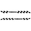 ヤマハ YAMAHA ステッカー チェッカー エンブレム 枠サイズ：4cm×46cm×左右反転セット スポーツ ドレスアップ 外装 パーツ かっこいい デカール ステッカー