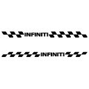 インフィニティ INFINITI ステッカー 車 チェッカー エンブレム 枠サイズ：4cm×46cm×左右反転セット スポーツ ドライブ 車用 ドレスアップ 外装 パーツ カー用品 かっこいい デカール ステッカー