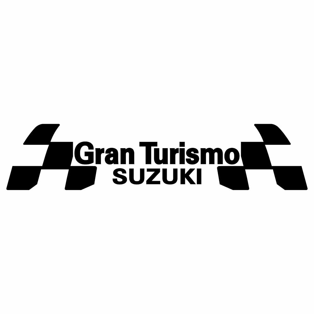 SUZUKI スズキ グランツーリスモ Gran Turismo ステッカー 車 外装 かっこいい GT レーシング スポーツ カー ドレスアップ 3M カッティングシート ステッカー スポンサー 広告 ディスプレイ用 枠サイズ：8cm×33cm 転写式 デカール タイプ