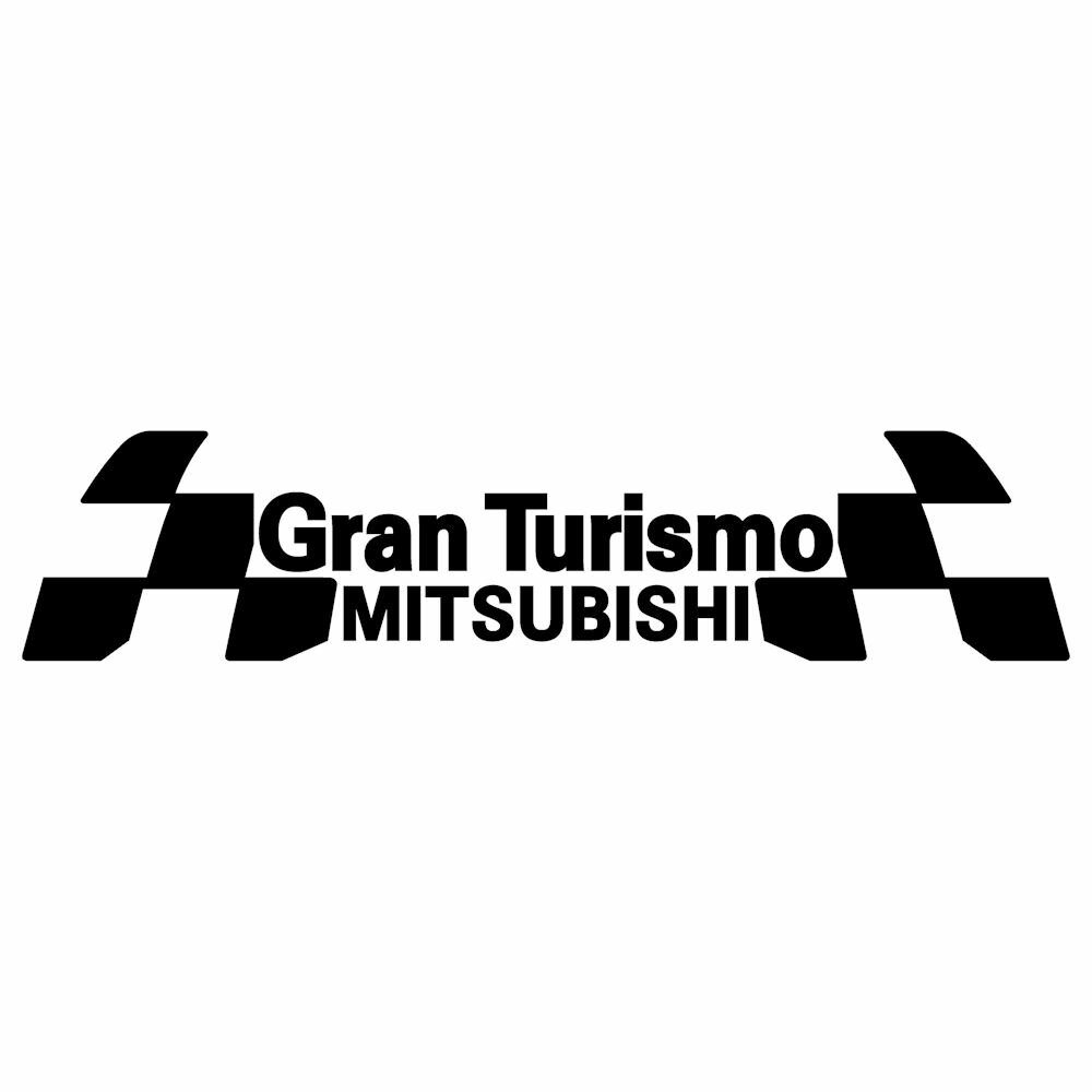 MITSUBISHI ミツビシ グランツーリスモ Gran Turismo ステッカー 車 外装 かっこいい GT レーシング スポーツ カー ドレスアップ 3M カッティングシート ステッカー スポンサー 広告ディスプレイ用 枠サイズ：12cm×50cm 転写式 デカール タイプ