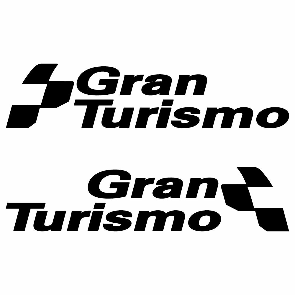 樂天商城 - グランツーリスモ Gran Turismo 左右反転セット ステッカー 車 外装 かっこいい GT レーシング フラッグ スポーツ カー 装飾 3M カッティングシート ステッカー スポンサー 広告用 枠サイズ：10cm×41cm×左右反転 転写式 デカール タイプ