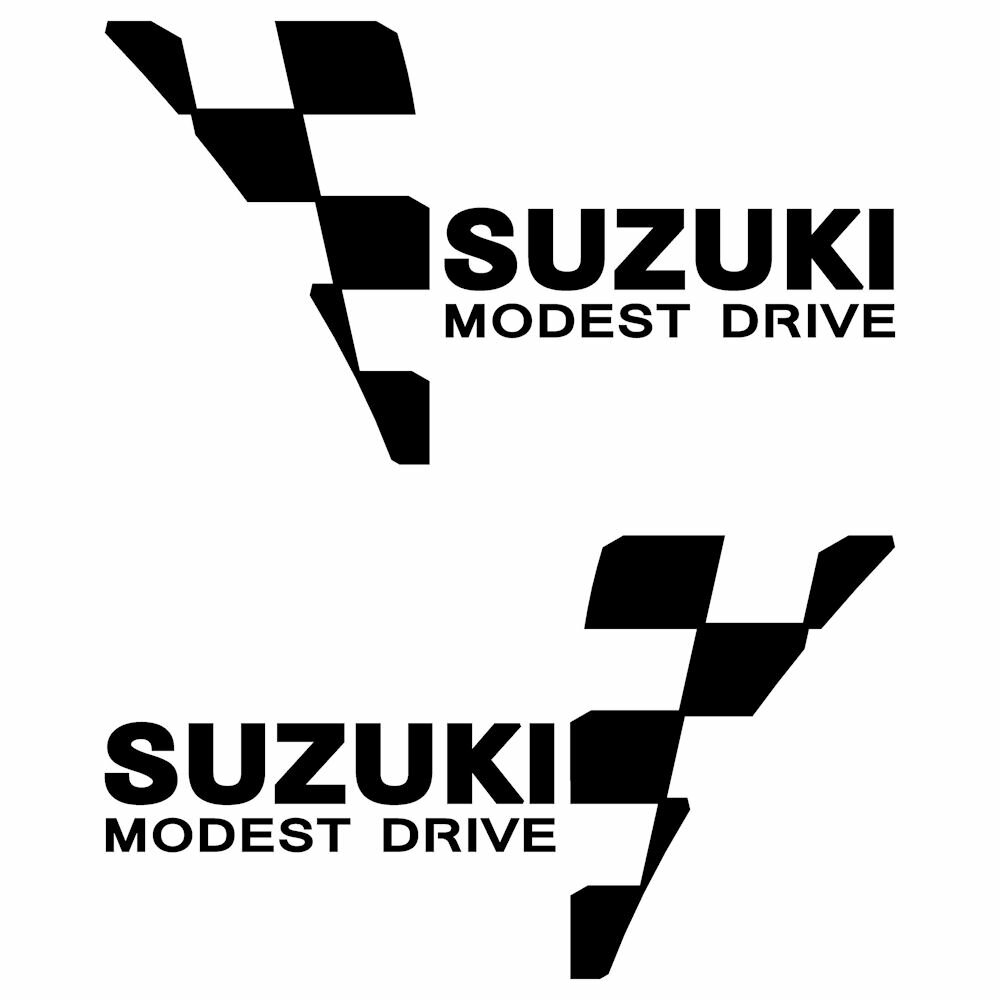 SUZUKI スズキ 車ステッカー かっこいい ロゴ ステッカー チェッカー：（縦）17cm×（横）12cm×反転文字： （縦） 5cm×（横）17cm×2枚チェッカーと文字分離タイプ