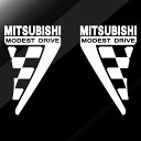 車 ステッカー かっこいい ミツビシ MITSUBISHI スポーツ (縦)18cm×(横)12cm × 左右反転 カッティング タイプ フェンダー ウインカー下 ドア バンパー 等 車用 ボディー タッチ ペイント 傷消し 傷隠し キズ隠し サイド ドレスアップ(2)