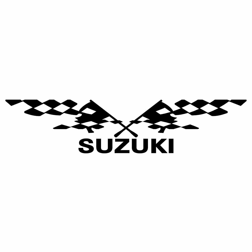 樂天商城 - SUZUKI スズキ 車 ブランド メーカー ロゴ ステッカー 外装 ドレスアップ パーツ スポンサー広告 リアガラス 用 プロ仕様 かっこいい レーシング スポーツ エンブレム ステッカー 枠サイズ：8cm×33cm