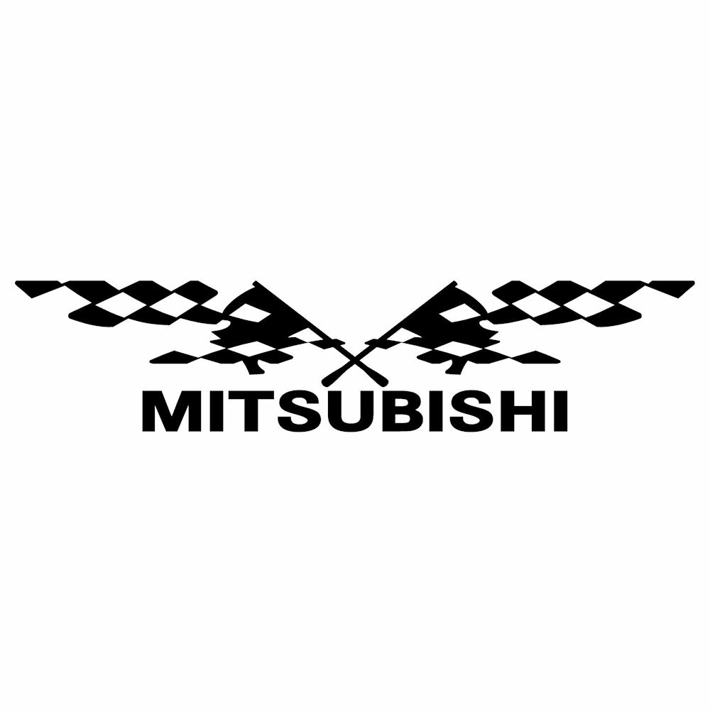 樂天商城 - MITSUBISHI ミツビシ 車 ブランド メーカー ロゴ ステッカー 外装 ドレスアップ パーツ スポンサー広告 リアガラス 用 プロ仕様 かっこいい レーシング スポーツ エンブレム ステッカー 枠サイズ：8cm×33cm