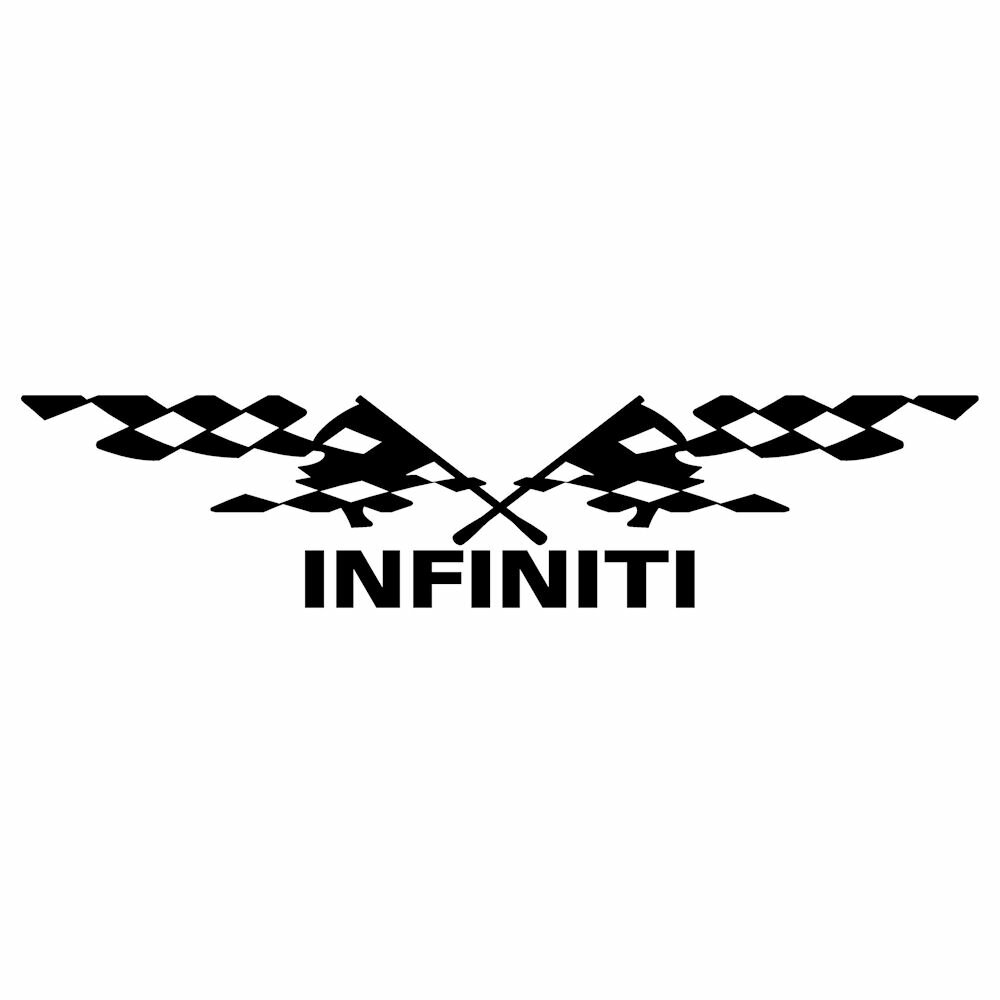 樂天商城 - INFINITI インフィニティ 車 ブランド メーカー ロゴ ステッカー 外装 ドレスアップ パーツ スポンサー広告 リアガラス 用 プロ仕様 かっこいい レーシング スポーツ エンブレム ステッカー 枠サイズ：12cm×50cm