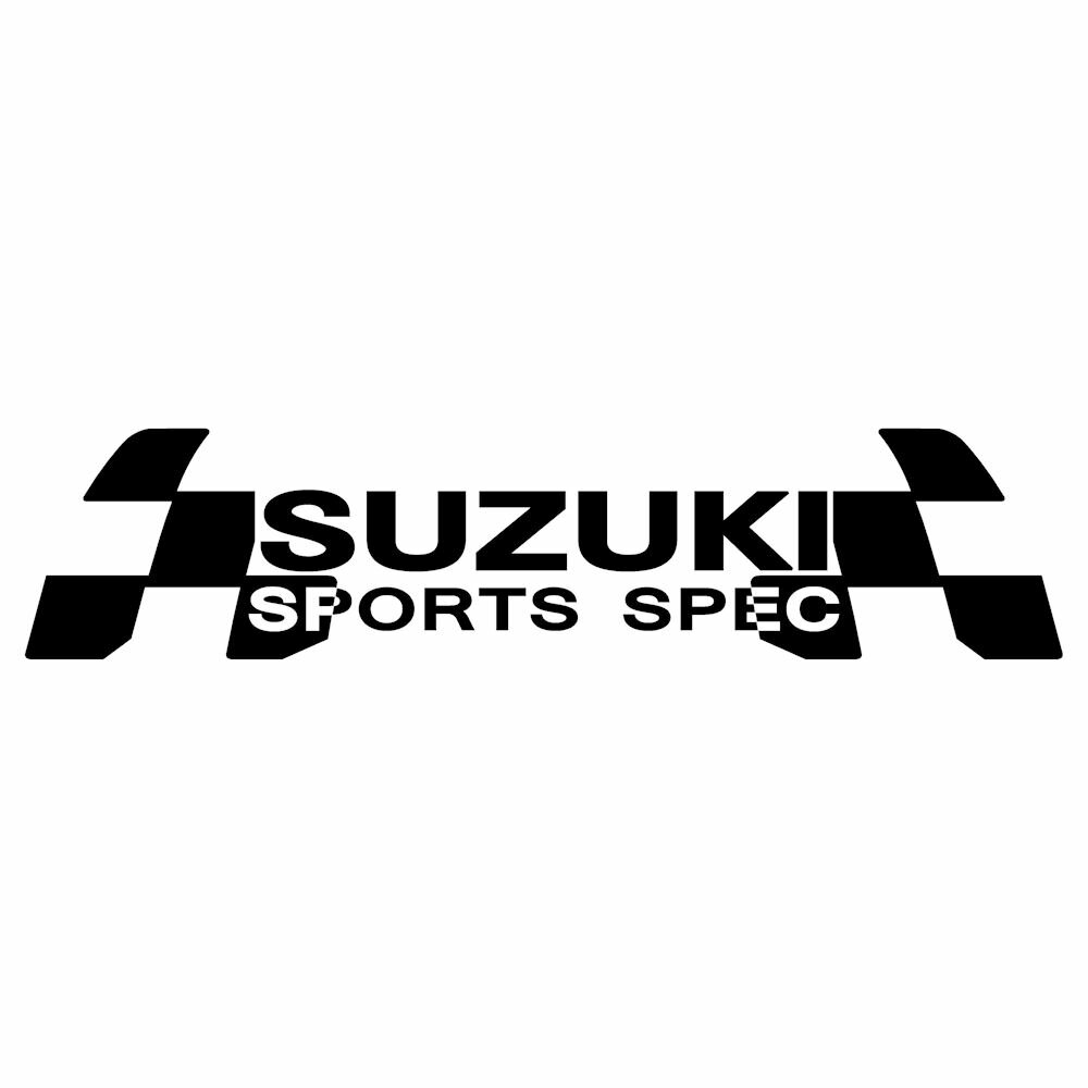 ステッカー 車 スズキ SUZUKI メーカー ロゴ エンブレム 枠サイズ：10cm×40cm レーシング ドライブ 車用 ドレスアップ 外装 パーツ カー用品 かっこいい デカール ステッカー