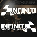 インフィニティ INFINITI 車 ステッカー スポーツスペック 枠サイズ：15cm×48cm 左右反転セット スポーツ ドライブ 車用 ドレスアップ 外装 パーツ カー用品 かっこいい デカール ステッカー