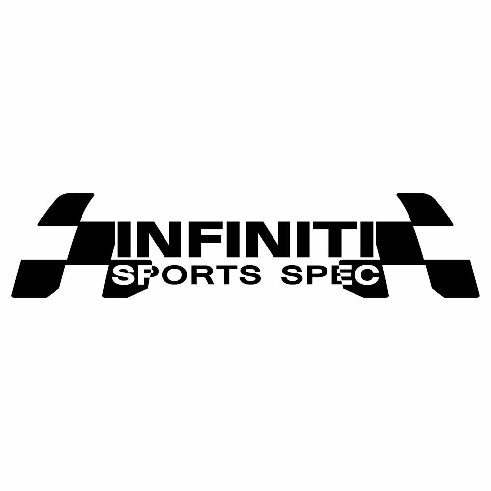 ステッカー 車 インフィニティ INFINITI メーカー ロゴ エンブレム 枠サイズ：12cm×48cm レーシング ドライブ 車用 ドレスアップ 外装 パーツ カー用品 かっこいい デカール ステッカー