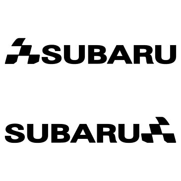 スバル SUBARU 車 ステッカー チェッカー エンブレム 枠サイズ：3cm×15cm 左右反転セット カッティング スポーツ ドライブ 車用 ドレスアップ 外装 パーツ カー用品 かっこいい デカール ステッカー