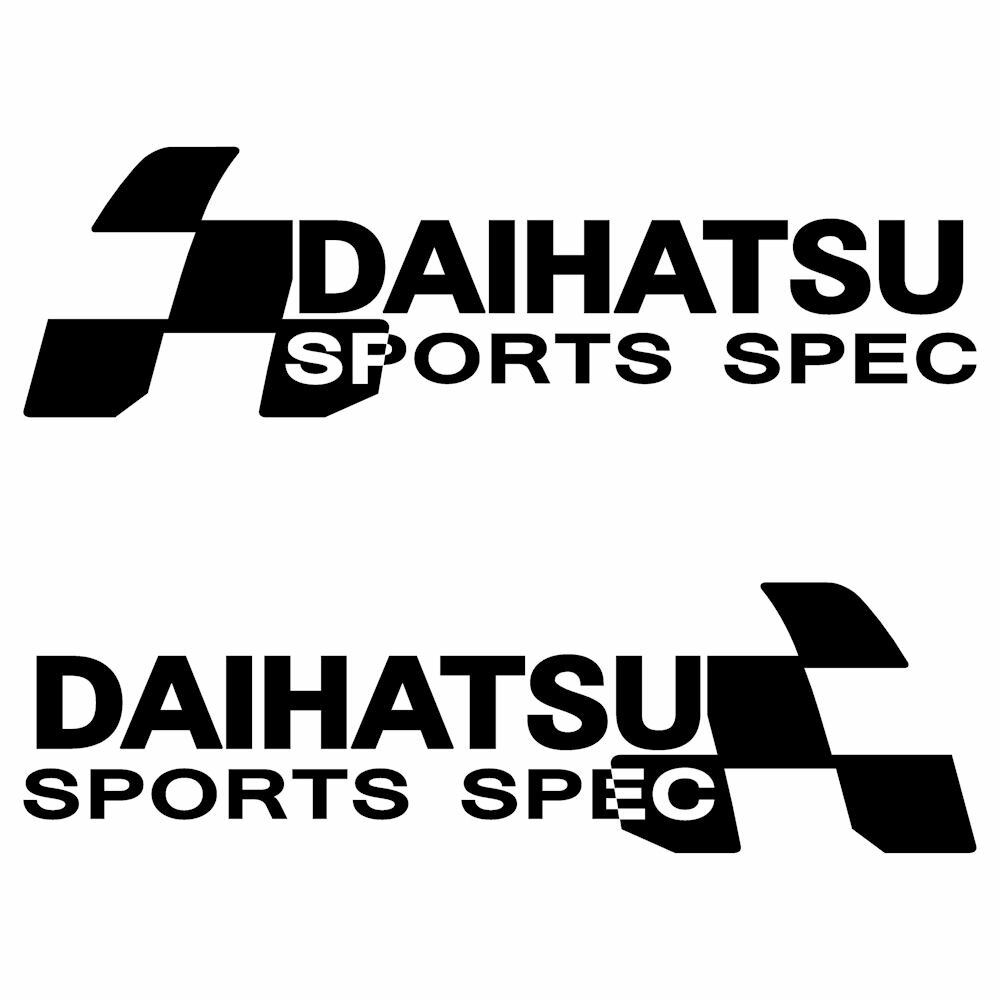 ダイハツ DAIHATSU 車 ステッカー スポーツスペック 枠サイズ：8cm×26cm 左右反転セット スポーツ ドライブ 車用 ドレスアップ 外装 パーツ カー用品 かっこいい デカール ステッカー 2