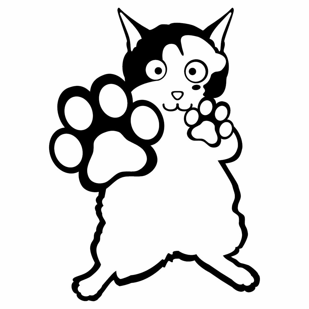 足跡 かわいい ねこ ステッカー 猫サイズ：15cm×12cm カッティングステッカー猫グッズ 猫雑 ...
