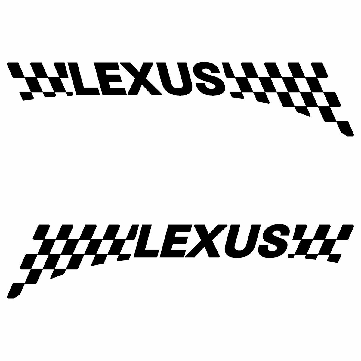 レクサス LEXUS レーシング チェッカー エンブレム フロント サイド フェンダー用 3M社製 強粘着シート ステッカー （Mサイズ）：6cm × 26cm 枠内 × 左右反転セット