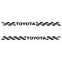 トヨタ TOYOTA 車 フロント フェンダー サイドジル サイドステップ ロッカーパネル ドアガーニッシュ 外装パーツ用 スポーツ チェッカー エンブレム ステッカー 枠サイズ：7cm × 98cm × 左右反転セット