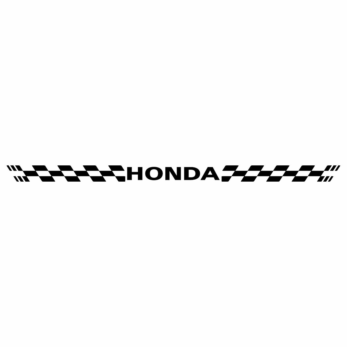 ステッカー ホンダ HONDA 車 レーシング スポーツ チェッカー エンブレム 枠サイズ：5cm × 83cm （3M社製 強粘着 カッティング シート）