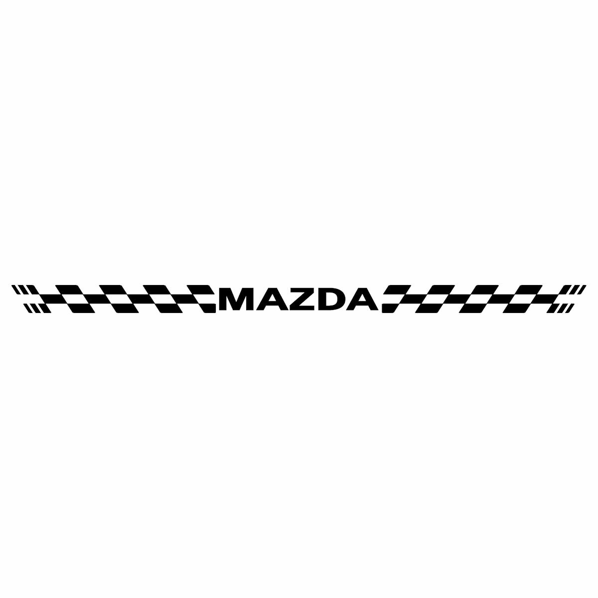 ステッカー マツダ MAZDA 車 レーシング スポーツ チェッカー エンブレム 枠サイズ：2cm × 33cm （3M社..