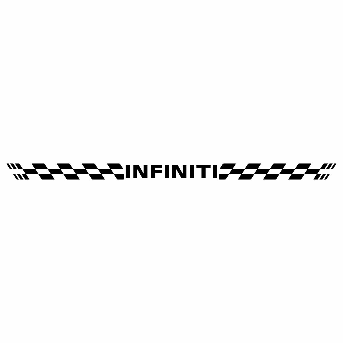 ステッカー インフィニティ INFINITI 車 レーシング スポーツ チェッカー エンブレム 枠サイズ：5cm × 83cm （3M社製 強粘着 カッティング シート）