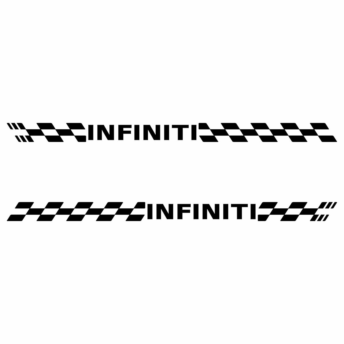 インフィニティ INFINITI 車 レーシング スポーツ チェッカー エンブレム ステッカー 枠サイズ：2cm × 28cm × 左右反転セット