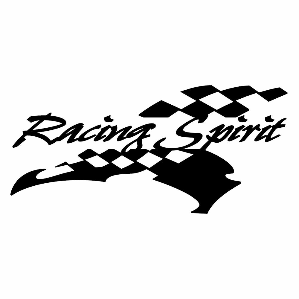 レーシング スピリッツ ステッカー 車 かっこいい サイズ：8cm×17cm カッティング （左） スポーツ カー バイク GT サーキット フラッグ ドリフト スペック ドレスアップ
