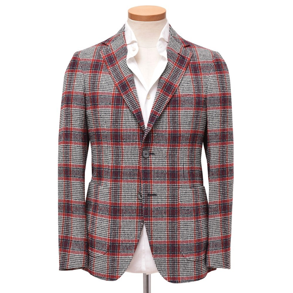 THE GIGI ANGIE コットンリネンジャケット　チェック　ネイビー　46 THE GIGI ANGIE コットンリネンジャケット チェック ネイビー 46