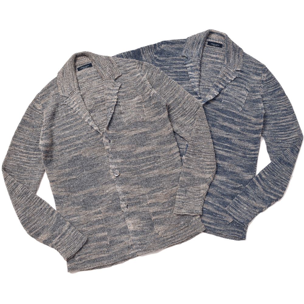 roberto collina（ロベルト コリーナ）ミドルゲージリネンポリレーヨンメランジニットジャケット RT09001 46071002025