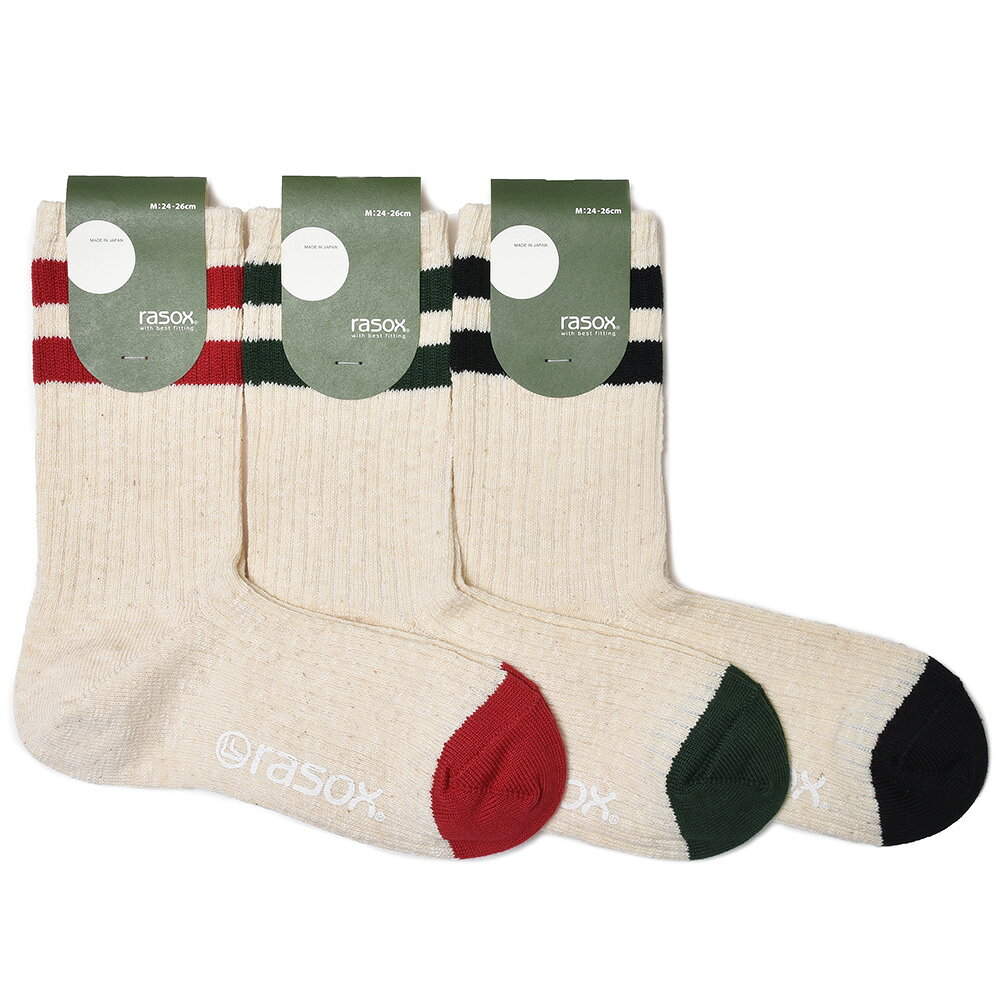 rasox（ラソックス）コットンリネンラインソックス CA210CR01 18012001149