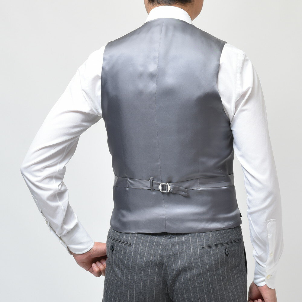 【S30】guji（グジ）フォックスブラザーズ ウールフレスコチョークストライプジレ(MADE BY RING JACKET / FOX Brothersファブリック使用) 【春/夏】14021201028 3