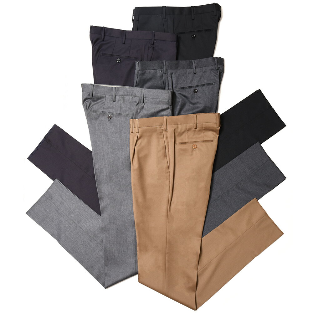 INCOTEX(インコテックス)SLIM FIT SUPER100'sウールサージソリッド1プリーツテーパードパンツ 1T0031-1236T 13022203052