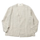 AMBELL(アンベル)リネンダブルフェイスノーカラージャケット 00035(3) 17031401163