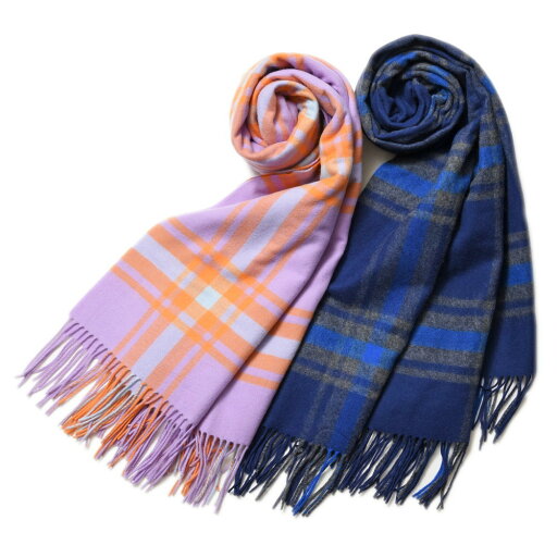 THROW(スロー)WILLOW ウールカシミヤタータンチェックストール S03 18332401174 THROW(スロー)WILLOW ウールカシミヤタータンチェックストール S03 18332401174