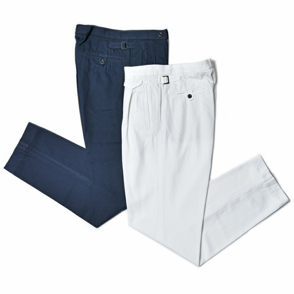 INCOTEX SLACKS（インコテックス スラックス）REGULAR FIT コットンギャバジン2インプリーツサイドアジャスターテーパードパンツ 10S193-60606/11505 13045310052