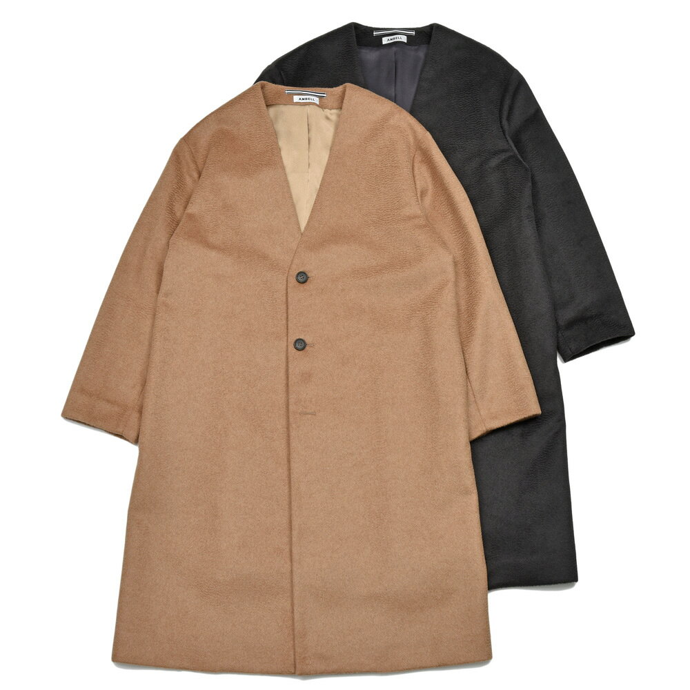 Rakuten - AMBELL(アンベル)キャメルウールノーカラー2Bコート 00057(3) 14142401163