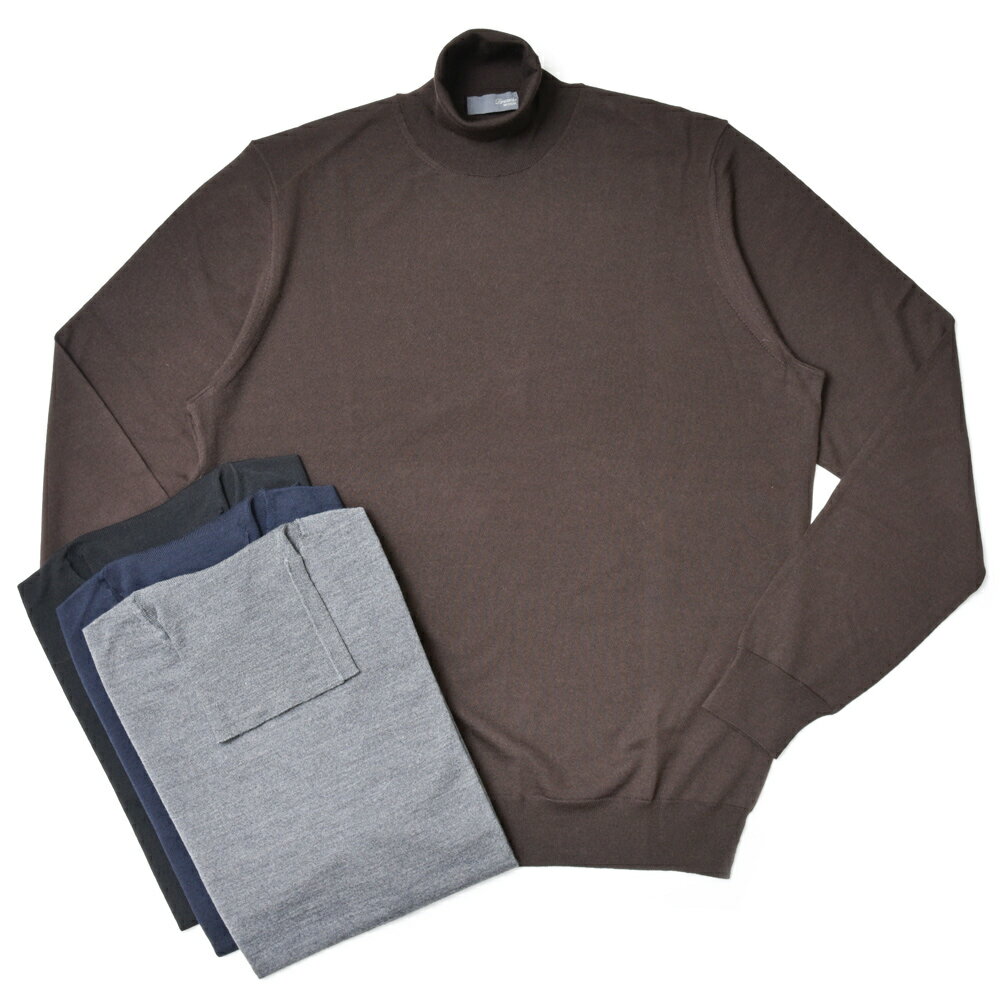 美品Drumohrドルモア コットンカシミヤ チルデンニット46イタリア製