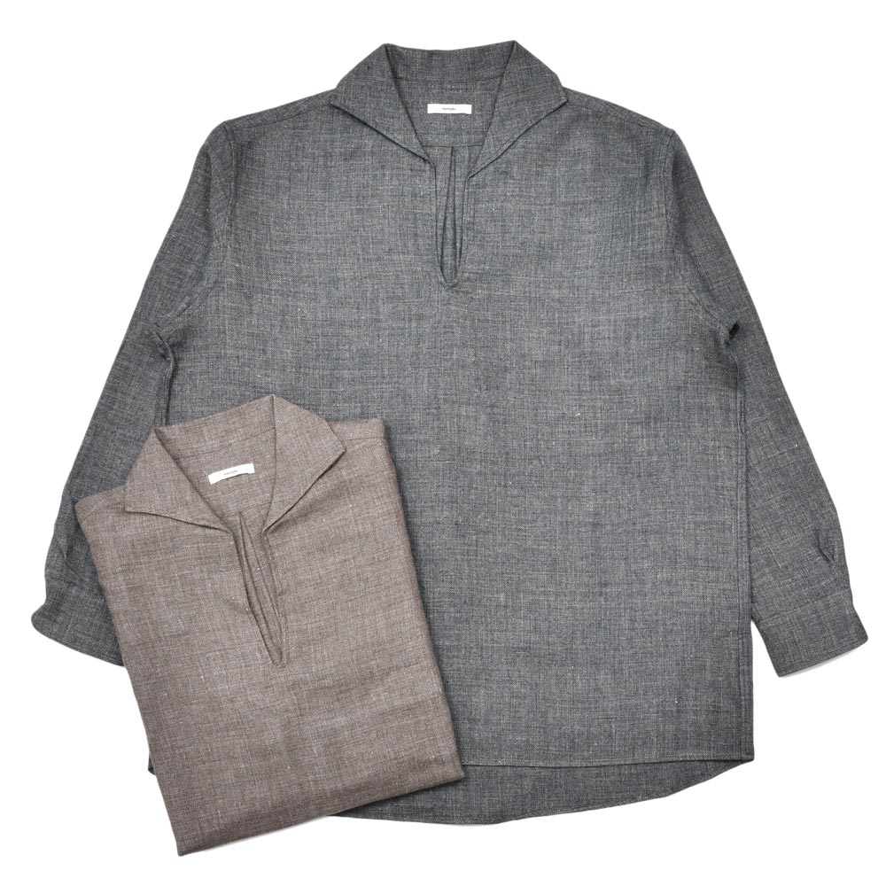 moncao(モンサオ)ウールリネンスキッパーシャツ M021357 11051400172