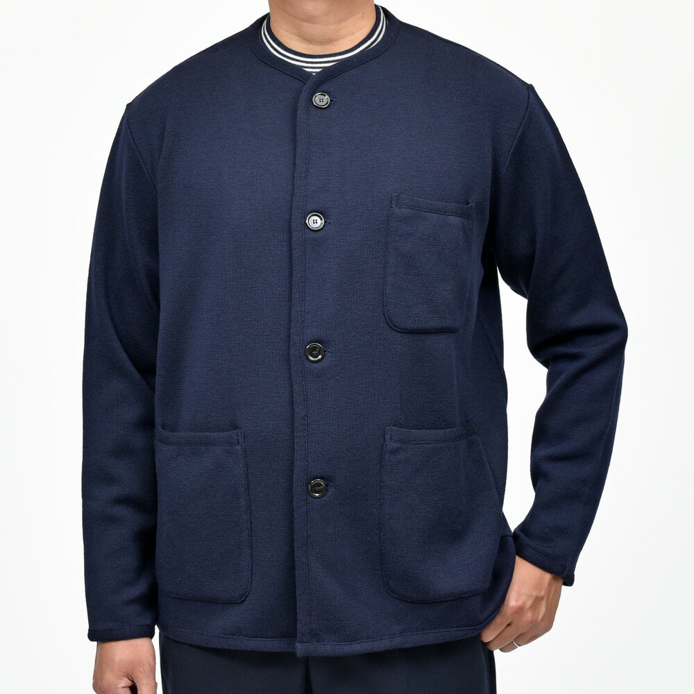 LARDINI（ラルディーニ）ウールミラノリブノーカラーニットジャケット JCLJM96/CN65000 16056000109