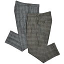 BERWICH(ベルウィッチ)SCOTCHスコッチ ナチュラルストレッチサキソニーオーバーチェック2インプリーツクロップドパンツ MZ1875 13052011039