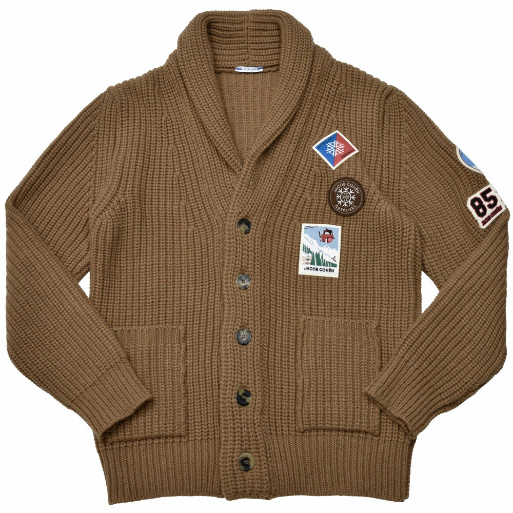 JACOB COHEN（ヤコブコーエン）Apres-ski ウールショールカラーニットカーディガン 226-15890 56036003..