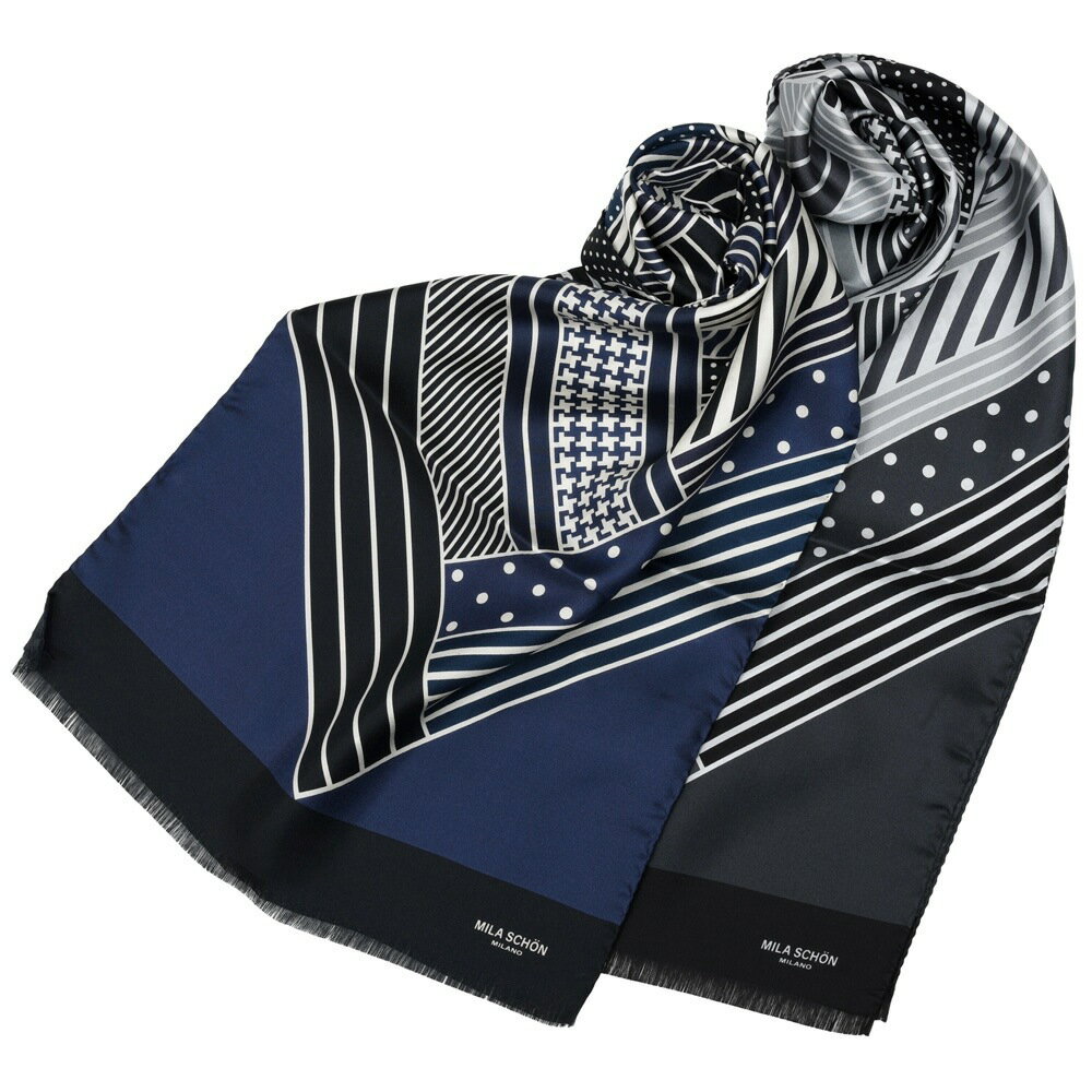MILA SCHON MILANO(ミラ ショーン ミラノ)シルクツイルプリントスカーフ 287-900 18356000052