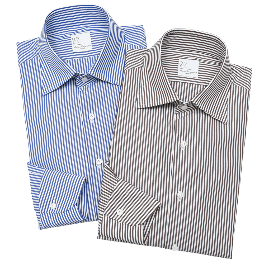 Maria Santangelo（マリア サンタンジェロ）コットンブロードロンドンストライプシャツ / セミワイドカラー (FRANCO) 11161200115